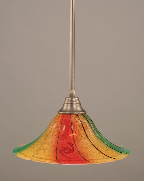 1 Light Multi Colored Pendant Light-26-BN-767 by Toltec Lighting