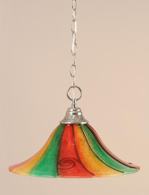 1 Light Multi Colored Pendant Light-10-CH-767 by Toltec Lighting