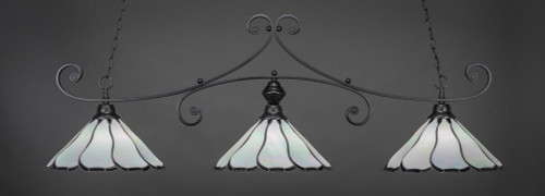 Curl 3 Light White Pendant Light-353-MB-912 by Toltec Lighting