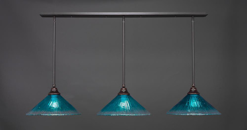 3 Light Blue Pendant Light-48-DG-715 by Toltec Lighting