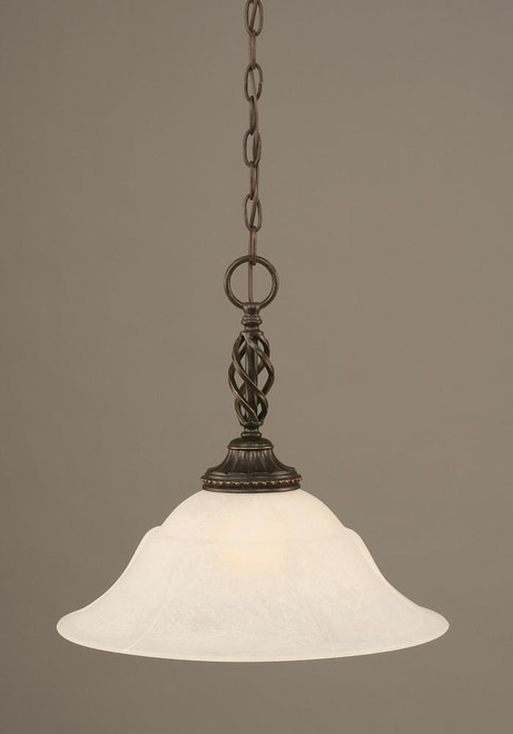 Elegante 1 Light White Pendant Light-82-DG-53615 by Toltec Lighting