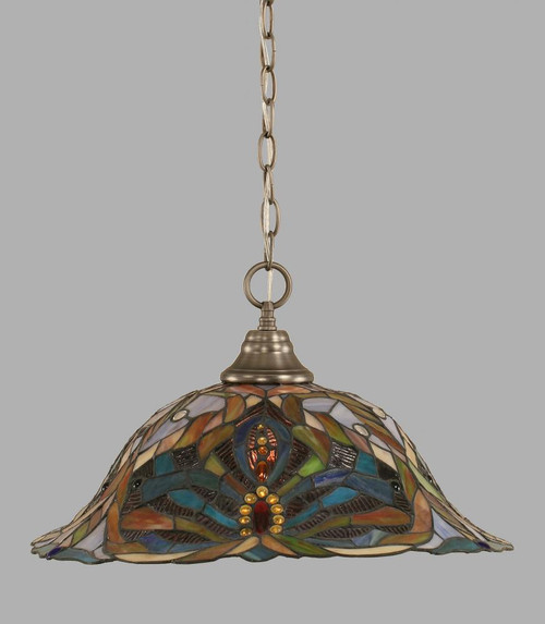 1 Light Multi Colored Pendant Light-10-BN-990 by Toltec Lighting