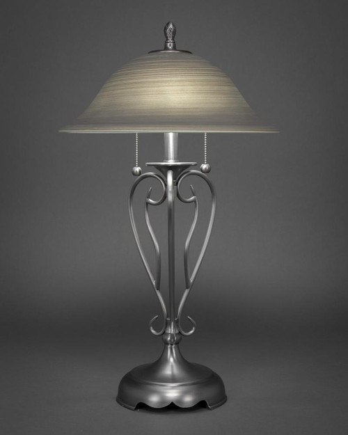 Olde Iron Brushed Nickel Table Lamp-42-BN-602 by Toltec