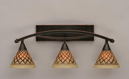 Bow Black Copper Bathroom Vanity Light-173-BC-7185 by Toltec Lighting