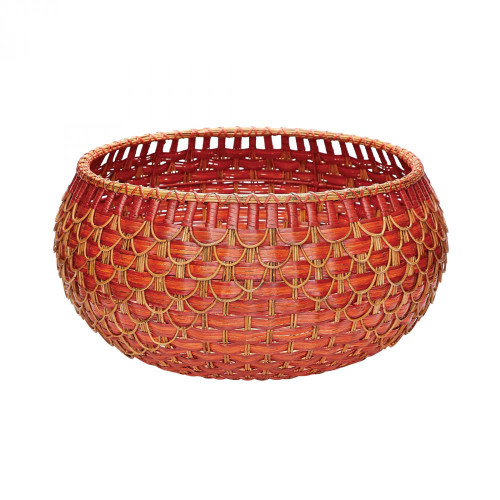 Home Decor By Dimond Large Fish Scale Basket In Red And Orange 466053