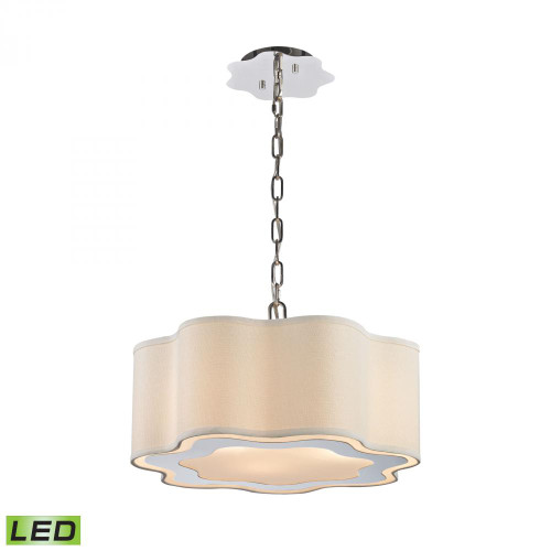 Chandeliers/Pendant Lights By Dimond Villoy 3 Light LED Drum Pendant In Polished Stainless Steel And Nickel 1140-018-LED