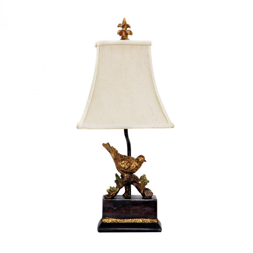 Lamps By Dimond Perching Robin Table Lamp in Gold Leaf and Black 8x21 91-171
