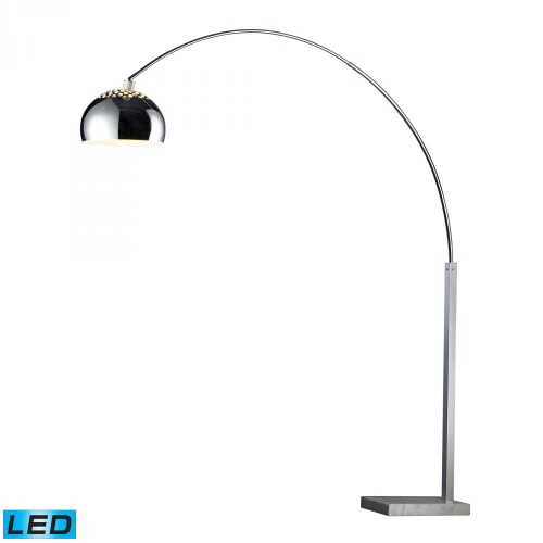 Lamps By Dimond Penbrook LED Arc Floor Lamp In Chrome With White Marble Base D1428-LED