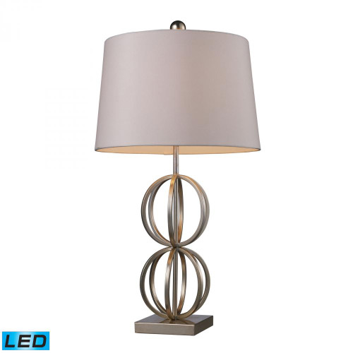 Lamps By Dimond Donora LED Table Lamp In Silver Leaf With Milano Off White Shade D1494-LED