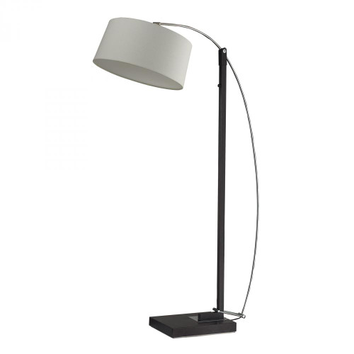 Lamps By Dimond Logan Square Floor Lamp In Dark Brown With Off-White Linen Shade D2183