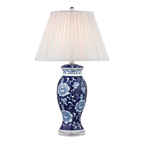 Lamps By Dimond Hand Painted Ceramic Table Lamp In Blue And White With Acrylic Base D2474