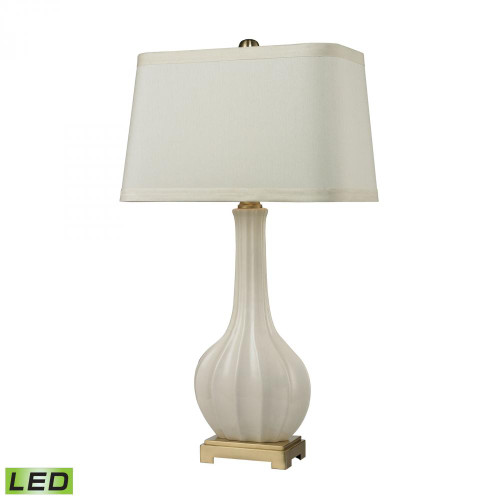 Lamps By Dimond Fluted Ceramic LED Table Lamp in White Glaze D2596-LED