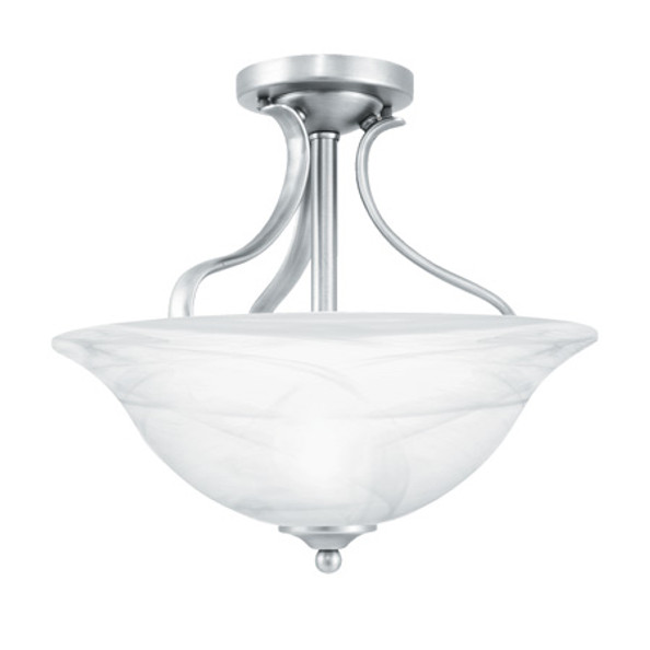 Ceiling Lights By Thomas PRESTIGE 13.75in Two-light ceiling semi-flush fixture Oval tubing and swirl alabaster glass SL842078
