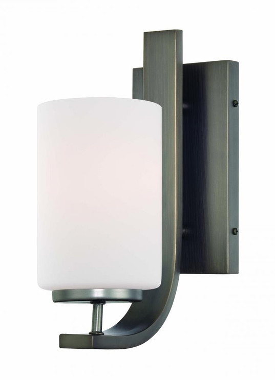 Wall Lights By Thomas Pendenza 11.5in One-light wall sconce in Oiled Bronze finish with etched glass TN0005715