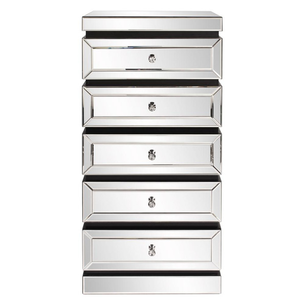 5-Tiered Mirrored Tower With Drawers-99063 by Howard Elliott Home Goods