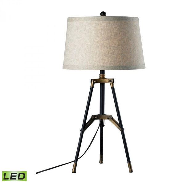 Lamps By Dimond Functional Tripod LED Table Lamp in Restoration Black and Aged Gold D309-LED