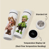 Personalised water bottle with smart temperature display lid or standard lid