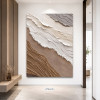 Neutral Coastal Textured Canvas Painting