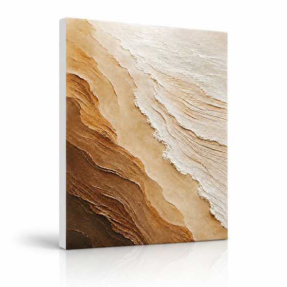 Neutral Coastal Textured Canvas Painting