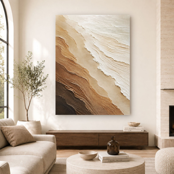 neutral textured canvas wall art