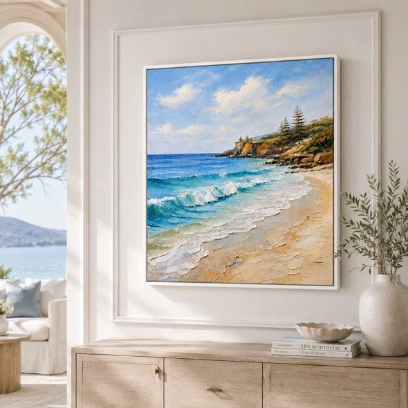beach oil painting