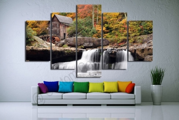 Waterfall Landscape Photo Scenery on Modern Contemporary Art