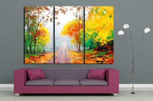 Landscape Yellow Canvas Wall Art Oil Painting