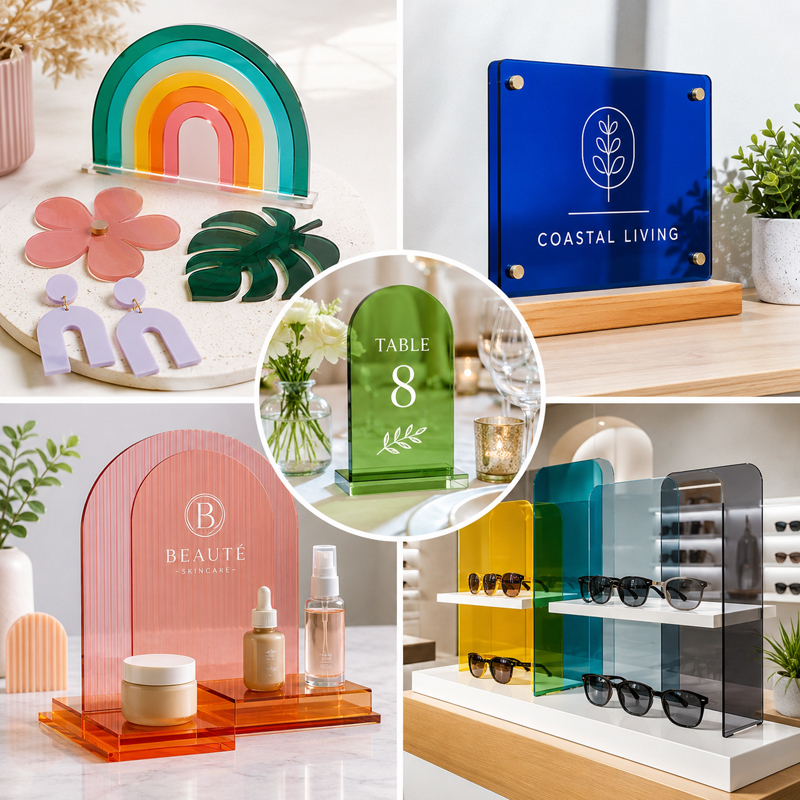 Coloured acrylic sheets for crafts signs displays and event decorations