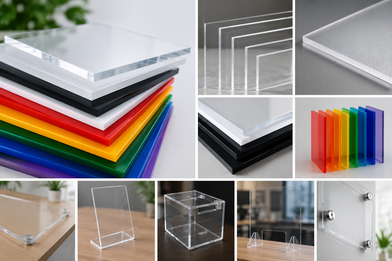 Acrylic sheets and panels in clear, frosted, coloured and custom display applications