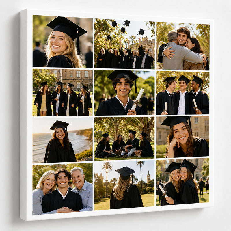 Canvas photo collage layout for 10 or more photos