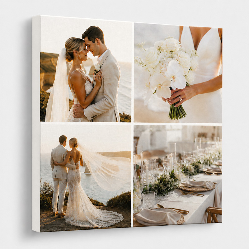 Canvas photo collage layout for 4 photos