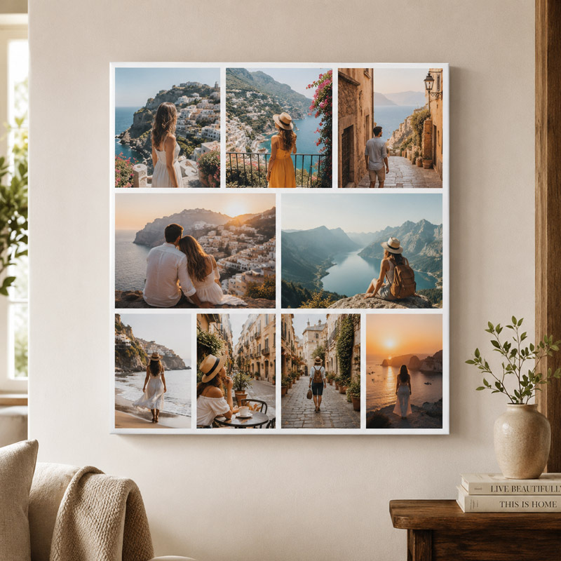 Multi photo collage canvas print