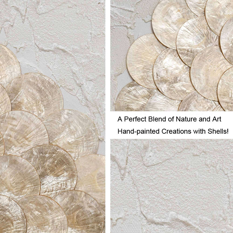 Shell wall art for coastal home decor