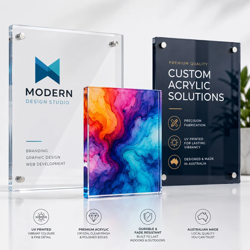 UV printed acrylic panels for business signs display panels menu boards and branded displays