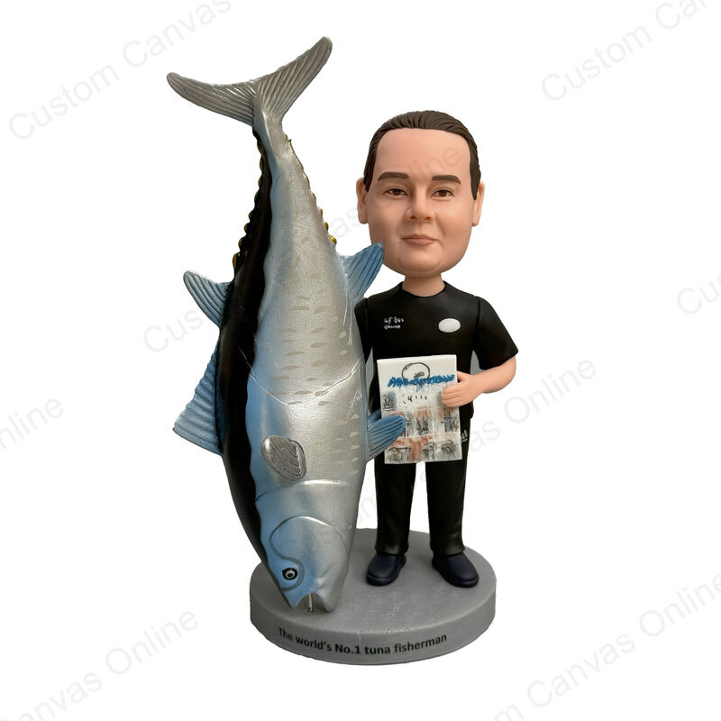 Custom-made miniature people figurine based on customer photo, showcasing high-quality craftsmanship and lifelike details.