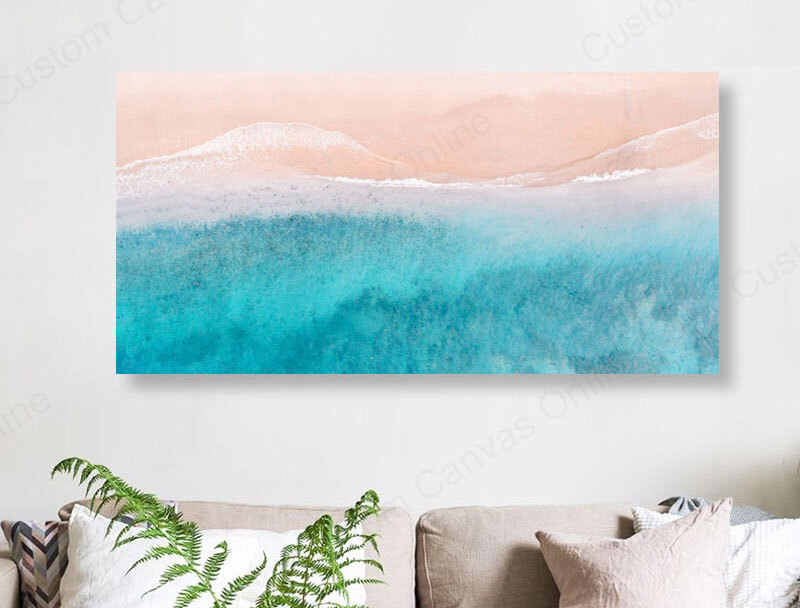 20x40 canvas print hanging on wall, showcasing a panoramic photo canvas in modern home decor
