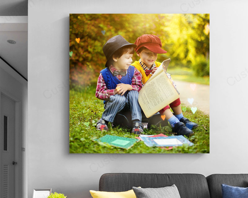 16x16 canvas on wall displaying a modern photo print, perfect for home or office decor