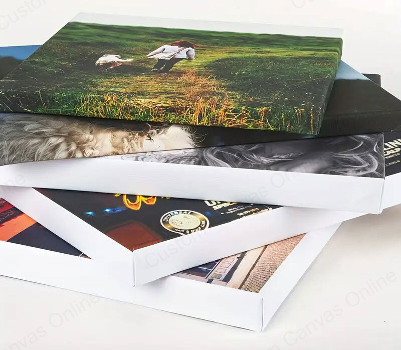 Close-up view of 40x40 canvas print showing fine texture and vivid colour detail