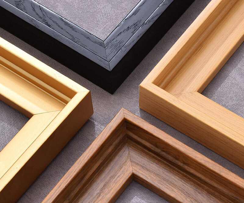 high-quality floating frame canvas close up