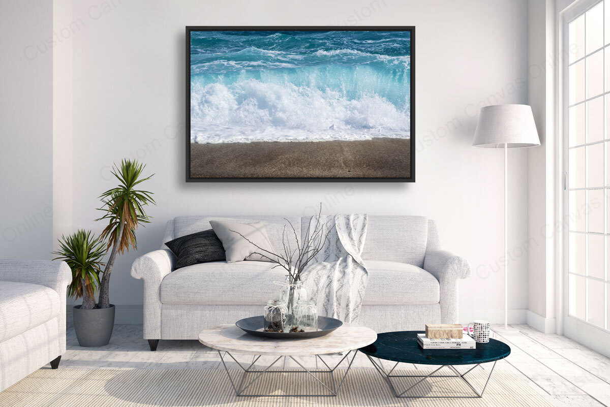 floating frame canvas on white wall
