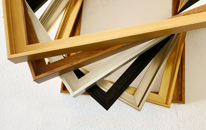 floating frame canvas detail shot