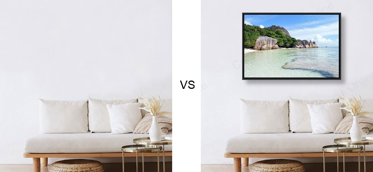 floating frame canvas wall decor example
