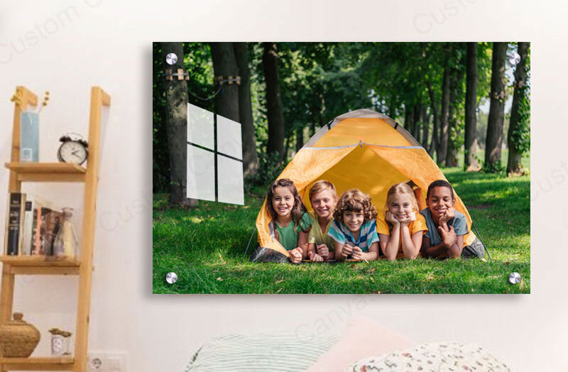 Modern acrylic print displayed on a wall, highlighting crystal-clear quality and vivid tones Modern acrylic print displayed on a wall, highlighting crystal-clear quality and vivid tones