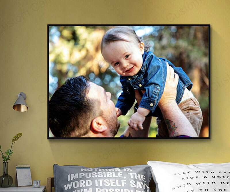 11x14 canvas frame hanging on wall displaying artwork in modern floating frame style