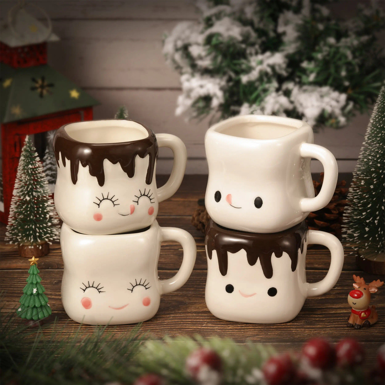 Marshmallow Hot Chocolate Mugs S/4 - The Riley/Land Collection