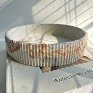 Botan Tan Fusion Fluted Concrete Bowl