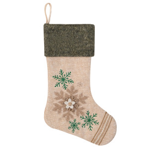 Woodland Forest Christmas Stocking - Snowflake