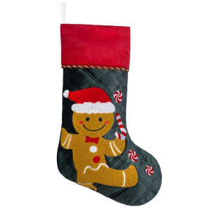 Towel Embroidery Christmas Stocking - Gingerbread Man