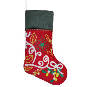 Towel Embroidery Christmas Stocking - Scrolls