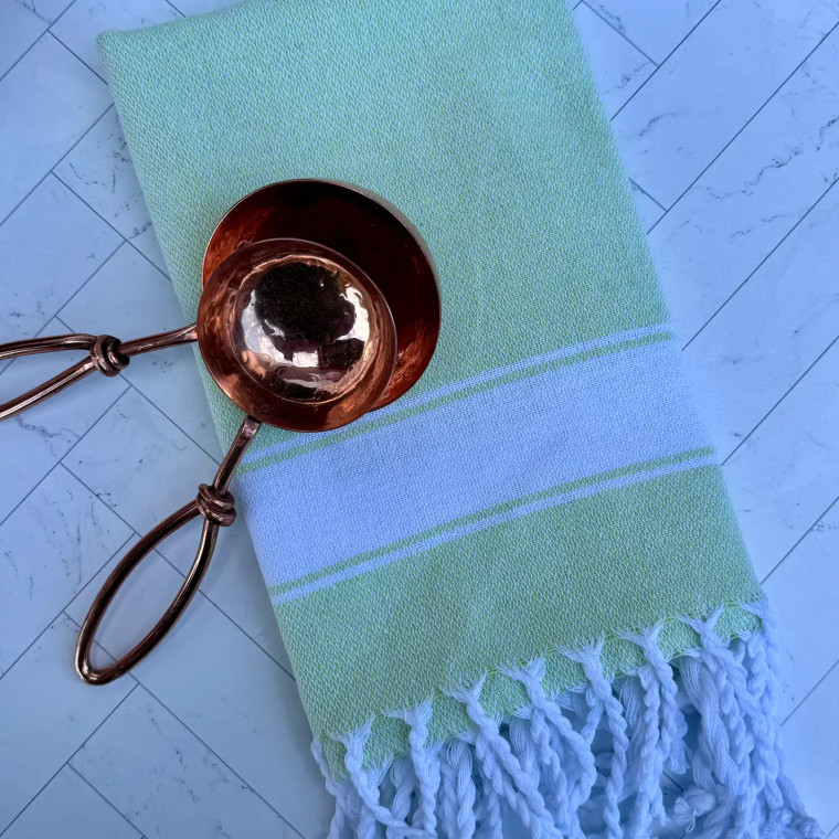Spring Green Stripe Hand Towel